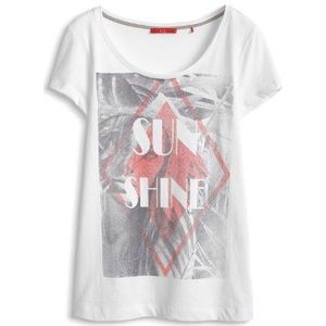 edc by ESPRIT Dames T-shirt Summer Print, wit (white 100), XXL