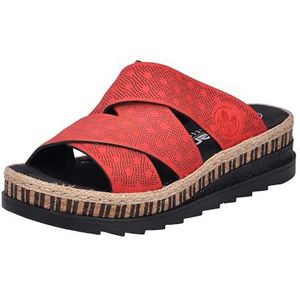 Rieker V7970 Pantolette voor dames, rood, 36 EU