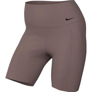 Nike Dames Shorts W Nk Df Universa Hr 8In Short, Smokey Mauve/Black, DQ5994-208, L