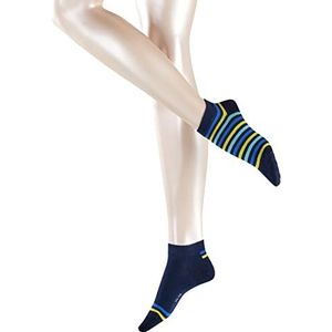 ESPRIT Sneaker Mixed Stripe 2-pack katoen dames zwart wit vele andere kleuren versterkte sneakersokken met patroon ademend dun fijn effen en gestreept in multipack 2 paar, blauw (marine 6120), 39/42 EU