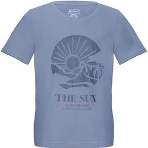 killtec meisjes T-shirt ronde hals, zomershirt met print KOS 181 GRLS TSHRT, jeansblau, 164, 43233-000