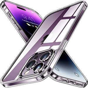 ATETEO voor iPhone 14 Pro-hoesje, [niet-vergeling] [15FT militaire valbescherming] [Krasbestendig], slanke antislip voor Apple iPhone 14 Pro