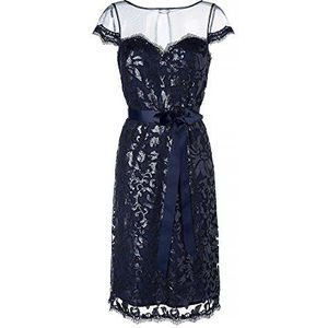APART Fashion Dames decolleté jurk 29449, knielang, effen
