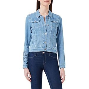 Taifun damesjas jeans + stof, Blue Denim, 44