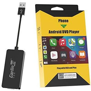 Carlinkit Wired Android Auto/ &Carplay adapter/Voor Android Car Screen met Android Systeem 4.4.2 +/APK Moet voor gebruik worden geïnstalleerd/Mirroring/Google/SIRI/Online Upgrade/Zwart