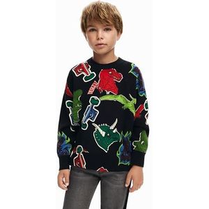 Desigual Jongens Boy Flat Knit Pullover Lange Mouwen Sweatshirt, zwart, 10 Jaar