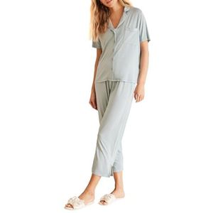 Women'Secret Damespyjama met korte mouwen en zachte touch, Groen, S