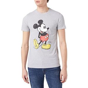 Disney Mickey Mouse Classic Kick T-shirt voor heren, Grijs (Sports Grey), M