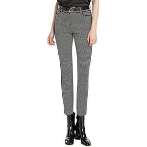 APART Fashion Dames Houndstooth Pants broek, zwart-taupe, 34 EU