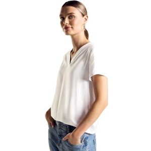 STREET ONE Tuniek blouse met print, wit, 44