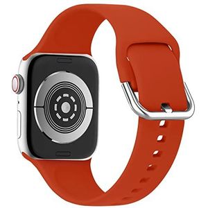 HiClothbo Compatibel met Apple Watch armband 42/44/45 mm, ademende siliconen vervangende bandaccessoires voor iWatch Ultra SE Series 8/7/6/5/4/3/2/1, rood, extra lang, rood, 42/44/45mm