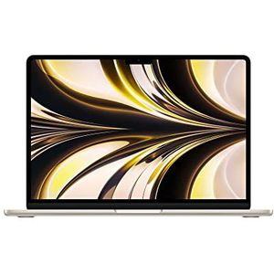 Apple MacBook Air met M2‑chip: 13,6‑inch Liquid Retina-display, 16 GB RAM, 256 GB SSD-opslag, toetsenbord met achtergrondverlichting, 1080p FaceTime HD-camera. Werkt met iPhone/iPad; Sterrenlicht