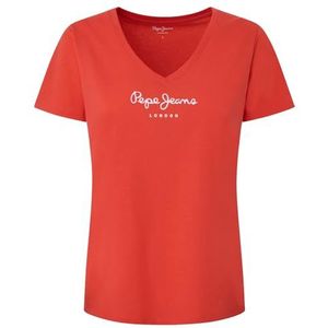 Pepe Jeans Wendy T-shirt met V-hals voor dames, Rood (krokant rood), XL