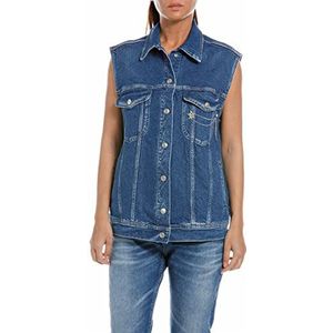Replay Jeansvest voor dames, mouwloos, 009, medium blue., L