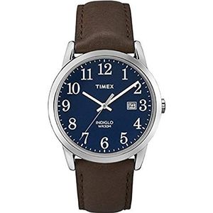 Timex Easy Reader Heren 38mm Bruin Lederen Band Datum Venster Quartz Horloge TW2P75900