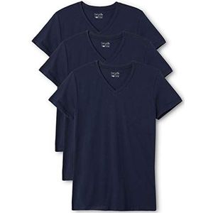 Berydale Dames T-shirt voor sport en vrije tijd, met V-hals, Donkerblauw, set van 3, S