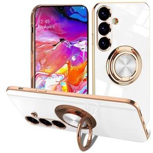 EYZUTAK Gegalvaniseerde magnetische ringhouder hoesje voor Samsung Galaxy A54 5G, 360 graden rotatie metalen anti-drop vinger ringhouder magneet autohouder zachte slanke siliconen schokbestendige hoes