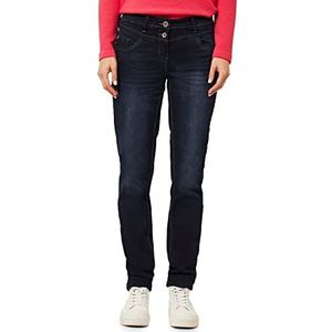 Cecil Dames B375768 jeansbroek Tapered, blauw/zwart used wash, W26/L34, Blauw/Black Used Wash., 26W x 34L