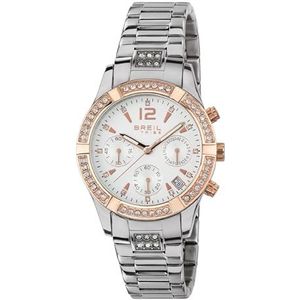 BREIL - Dameshorloge Collectie C'EST CHIC EW0426 - Dames Chronograaf Horloge met Kristallen - Stalen Horlogeband - 36 mm