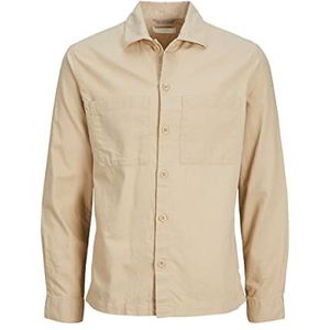 JACK & JONES Heren JPRPETE Spring Overhemd L/S SN Shirt, Zand/Fit: Comfort Fit, L, Zand/pasvorm: comfortabele pasvorm, L