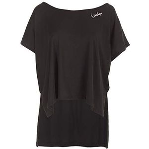 Winshape Dames Ultra Lichtgewicht Modal Shirt MCT010, Dance Style, Fitness Vrije Tijd Sport Yoga Workout T, Zwart, XL