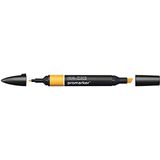 Winsor & Newton 0203283 Promarker, professionele layoutmarker - 2 punten, fijn en breed voor tekeningen, ontwerp en lay-outs - Gold