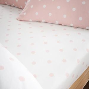 Catherine Lansfield Geborsteld Polka Dot Katoen Dubbel Hoeslaken Roze