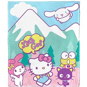 Northwest Zijden Touch Gooi Deken, 50 ""x 60"", Hello Kitty - Mountain Adventure