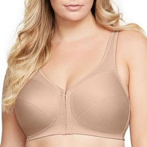 Glamorise Vrouwen MagicLift Front Close Houding Terug Ondersteuning BH #1265, Beige (Cafe), 125K