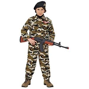 Widmann - Kinderkostuum soldaat, camouflage, uniform, carnavalskostuums, carnaval
