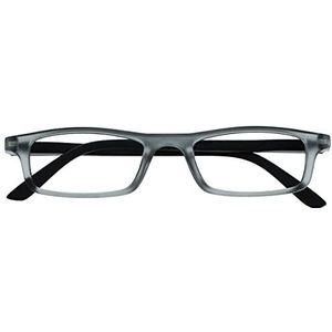 The Reading Glasses Company Mat grijs zwart lichtgewicht lezer designer stijl heren dames veerscharnieren R17-7 +2.00
