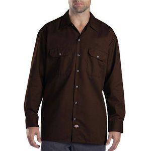 Dickies Werkshirt met lange mouwen voor heren, Donkerbruin V1, 3XL
