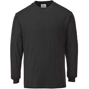 Portwest FR11 Vlamvertragende Antistatische Lange Mouw T-Shirt, Zwart, Grootte XXL