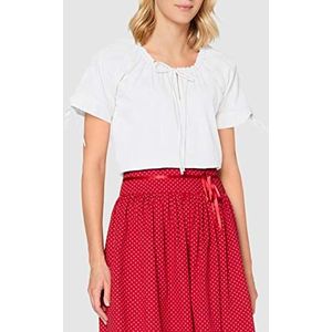 Berwin & Wolff - Tracht - Damesblouse - Wit - Halflange Mouwen - Trekkoord