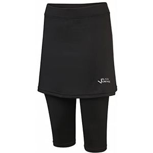 Black Crevice Fitnessbroek voor dames, met rok, sportlegging met rok van 92% PES en 8% spandex, nauwsluitende broek met rok, leggings met tennisrok voor sport, wandelen enz., leggingsrok, zwart, 40
