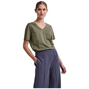 PIECES Pcria Ss Solid Tee Noos T-shirt voor dames, V-hals, diep lichen green, M