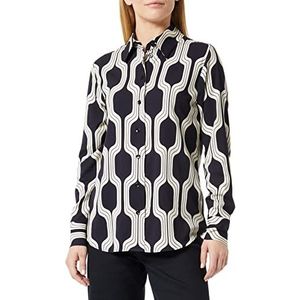 Seidensticker Damesblouse - modieuze blouse - regular fit - getailleerd - hemd blouse kraag - gemakkelijk te strijken - lange mouwen, zwart, 42