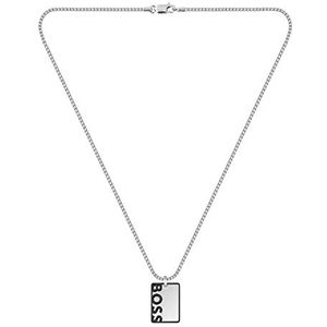 BOSS Sieraden Heren ID Collectie Hanger met ketting Roestvrij staal - 1580302, Eén maat, Roestvrij staal, Geen edelsteen