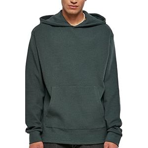 Urban Classics Heren oversized wafle hoodie sweatshirt, bottlegreen, L, groen (bottle green), L