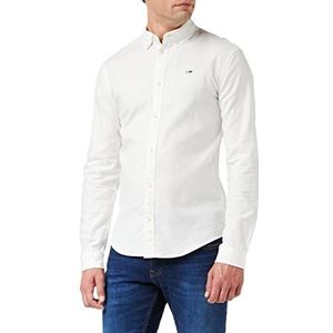 Tommy Jeans TJM Slim Stretch Oxford-shirt voor heren, wit, L