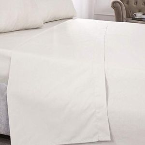 Emma Barclay 180 Thread Count Percal Flat Sheet in Ivory - Tweepersoonsbed