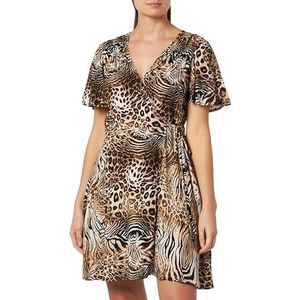 NALLY Dames mini-jurk met dierenprint 19227035-NA02, beige, L, beige, L