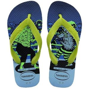 Havaianas Jongens Kids Top Fun Flip-Flop, Lavendel Blauw Citroen Groen, 9 UK Child