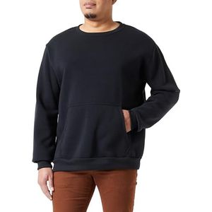 Colina Gebreid sweatshirt voor heren met ronde hals polyester zwart maat XXL, zwart, XXL