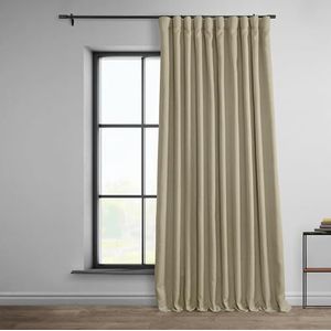 HPD Half Price Drapes Extrawide kamer verduisterende gordijnen voor woonkamer 100 X 96 faux linnen, BOCH-LN18542-96-DW (1 paneel) rieten bruin