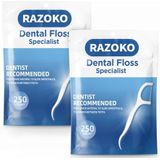 Tandzijde Picks High Pull tandenstokers Sticks, professionele Clean Floss Picks, niet-gearomatiseerde wegwerp flosser navulverpakking 500 stuks