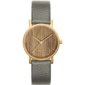 TAKE A SHOT Houten horloge dames - klein houten polshorloge met veganistische armband, analoog kwartshorloge met wijzerplaat van hout, diameter 27 mm - Mila, Meerkleurig, Riemen.