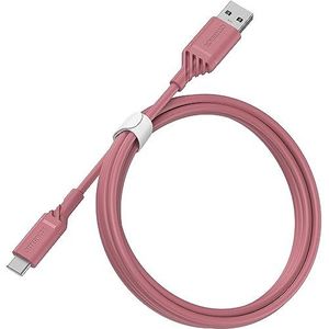 OtterBox Versterkte USB-A naar USB-C Cable, Oplaadkabel voor Smartphone en Tablet, Ultra-robuust, Bend en Flex getest, 1m, Roze