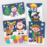 Baker Ross FC203 kerst foto Mozaïek sets voor kinderen - Set van 4, Mozaïektegels knutsel activiteit, Mozaïekpakketten voor Kinderen, Creatieve Activiteiten voor Kinderen