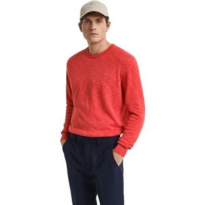 Linnenblend - C-hals - Brick Red - Gebreide Trui